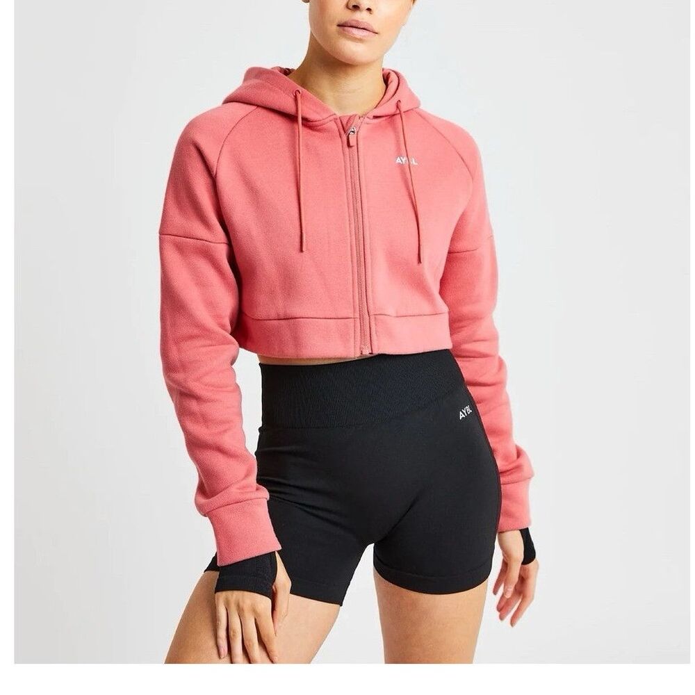 AYBL Orange Cropped Full Zip Hoodie Women's XL #BEAYBL